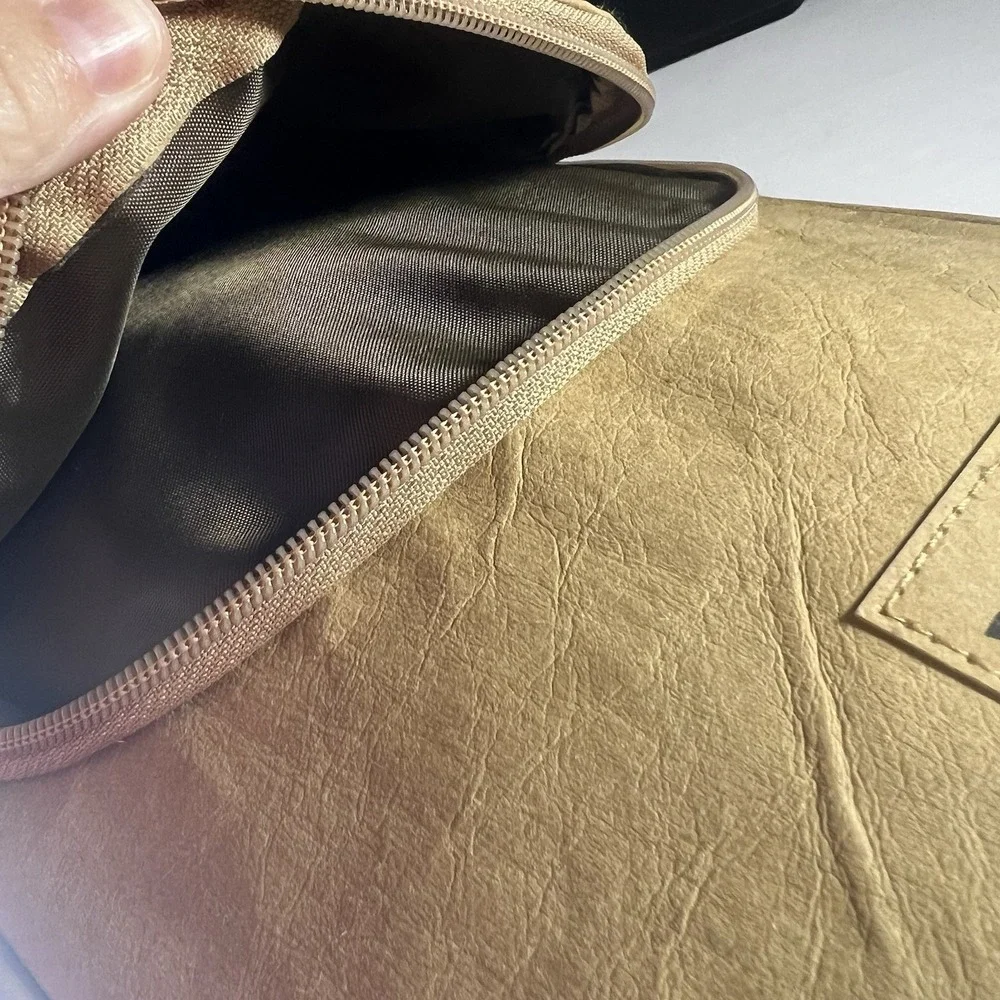 Backpack Purse Bag Tan‎ 100% Vegan Eco Friendly Sustainable Tear/water Resistant